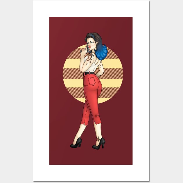 Rockabilly Pinup - You're A Star Wall Art by CatAstropheBoxes